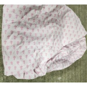 Pottery Barn Kids  Pink and White patterned  Crib Fitted Sheet ONLY